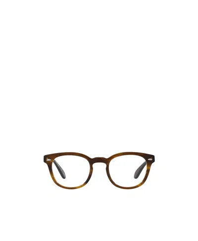 Oliver Peoples Tonal-design Round-frame Glasses In Brown