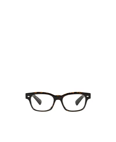Oliver Peoples Tortoiseshell-effect Rectangle-frame Glasses In Black