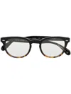 Oliver Peoples Tortoiseshell-effect Round-frame Glasses In Black