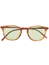 Oliver Peoples Tortoiseshell-effect Round-frame Sunglasses In Brown