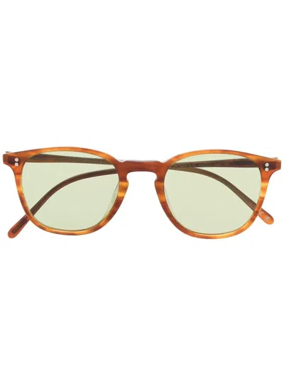 Oliver Peoples Tortoiseshell-effect Round-frame Sunglasses In Brown
