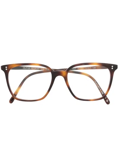 Oliver Peoples Tortoiseshell Square-frame Glasses In Braun