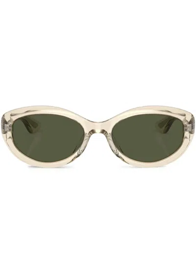 Oliver Peoples Transparent Round-frame Sunglasses In 109452 Buff