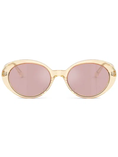 Oliver Peoples Transparent Round-frame Sunglasses In Yellow