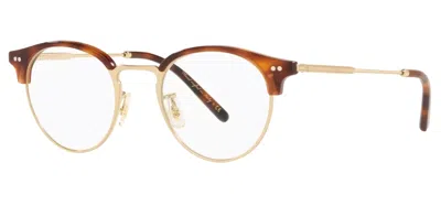 Pre-owned Oliver Peoples Unisex 46mm Brushed Gold Dark Mahogany Opticals Ov5469-1007-46 In Clear