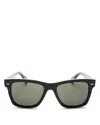 Oliver Peoples Unisex Polarized Square Sunglasses, 54mm In Black