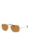 Oliver Peoples 55mm Victory Ii Rectangular Sunglasses In Brown