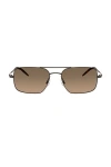 Oliver Peoples 55mm Victory Ii Polarized Rectangular Sunglasses In Brown