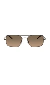 Oliver Peoples 55mm Victory Ii Polarized Rectangular Sunglasses In Brown