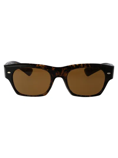 Oliver Peoples Walnut Tortoise Acetate Sunglasses