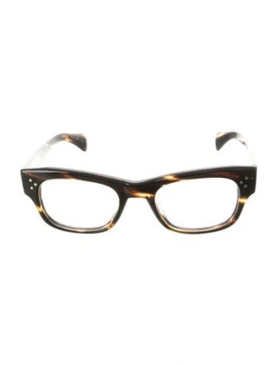 Pre-owned Oliver Peoples Wayfarer Eyeglasses In Brown