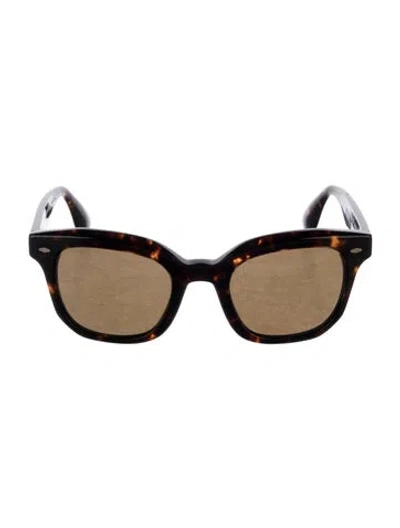 Pre-owned Oliver Peoples Wayfarer Mirrored Sunglasses In Brown