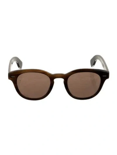 Pre-owned Oliver Peoples Wayfarer Mirrored Sunglasses In Brown