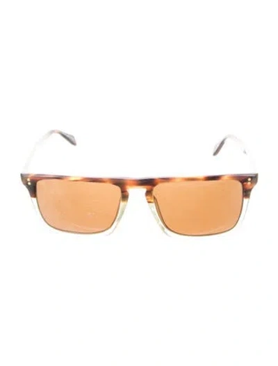 Pre-owned Oliver Peoples Wayfarer Mirrored Sunglasses In Brown