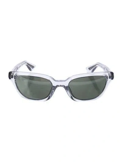Pre-owned Oliver Peoples Wayfarer Mirrored Sunglasses In Transparent