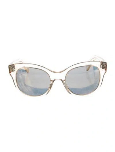 Pre-owned Oliver Peoples Wayfarer Mirrored Sunglasses In Transparent