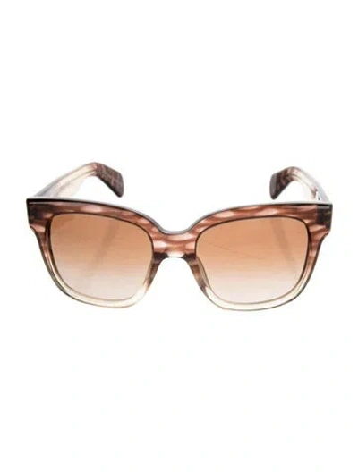 Pre-owned Oliver Peoples Wayfarer Tinted Sunglasses In Brown