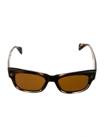 Pre-owned Oliver Peoples Wayfarer Tinted Sunglasses In Brown