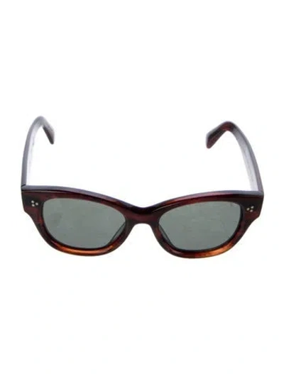 Pre-owned Oliver Peoples Wayfarer Tinted Sunglasses In Brown