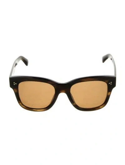 Pre-owned Oliver Peoples Wayfarer Tinted Sunglasses In Brown