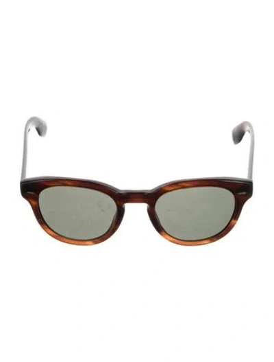 Pre-owned Oliver Peoples Wayfarer Tinted Sunglasses In Brown