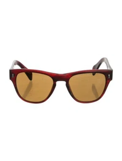 Pre-owned Oliver Peoples Wayfarer Tinted Sunglasses In Burgundy