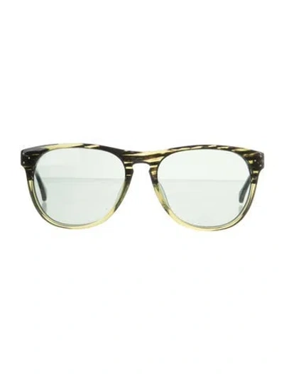 Pre-owned Oliver Peoples Wayfarer Tinted Sunglasses In Green