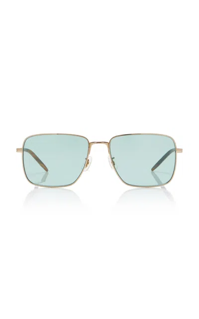 Oliver Peoples Welston Square-frame Metal Sunglasses In Gold