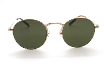 Pre-owned Oliver Peoples Weslie Sun Ov1282st 529252 Gold/g-15 49mm Sunglasses In Green
