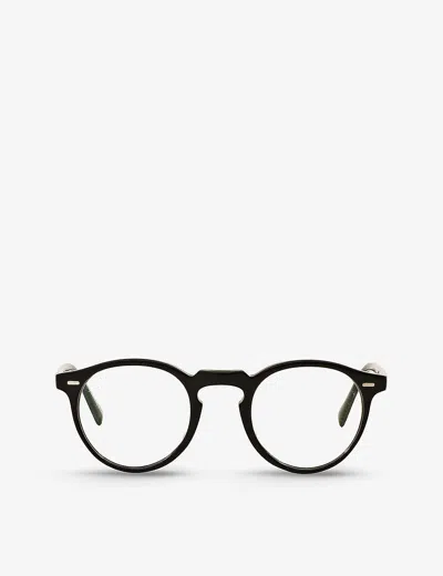 Oliver Peoples Women's Black Ov5186 Gregory Peck Round-frame Acetate Glasses
