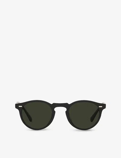 Oliver Peoples Womens Black Ov5456su Gregory Peck Round-frame Acetate Sunglasses