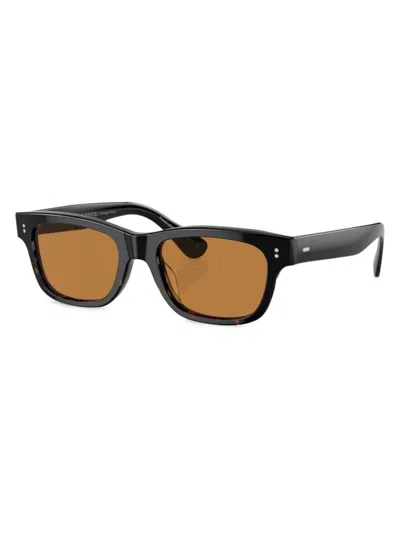 Oliver Peoples Women's Rosson Sun Pillow 53mm Square Sunglasses In Black Orange