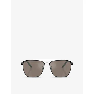 Oliver Peoples Womens Black Ov1362s Square-frame Metal Sunglasses In Neutral
