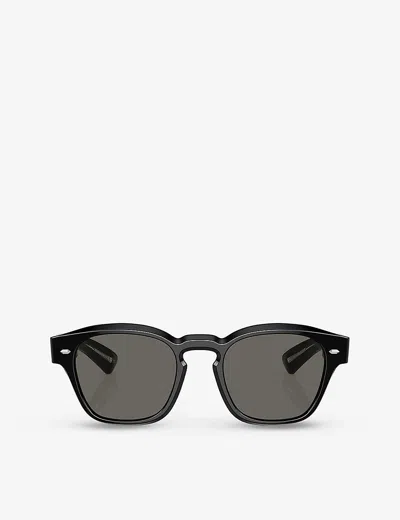 Oliver Peoples Womens Black Ov5521su Maysen Pillow-frame Acetate Sunglasses