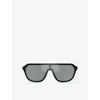 Oliver Peoples Womens Black Ov5591su R-12 Shield-frame Acetate Sunglasses