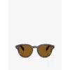 Oliver Peoples Womens Brown Ov5413su Cary Grant Round-frame Tortoiseshell Acetate Sunglasses