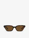 Oliver Peoples Womens Brown Ov5512su Feminino Rectangle-frame Tortoiseshell-pattern Acetate Sunglass In Brown