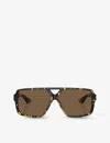 Oliver Peoples Mens Brown Ov5520su 1977c Rectangle-frame Acetate Sunglasses In Brown