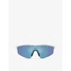 Oliver Peoples Womens Brown Ov5560s R-7 Irregular-frame Injected Sunglasses In Blue