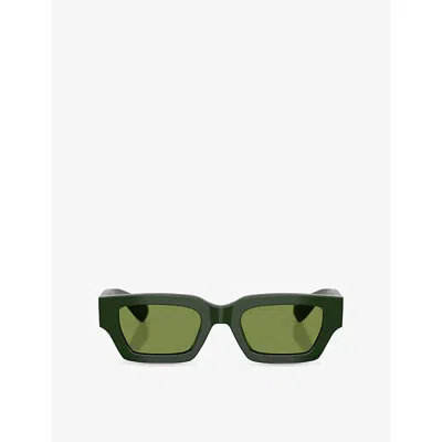 Oliver Peoples Womens Green Ov5612su Jil Sander Edition 6 Rectangle-frame Acetate Sunglasses