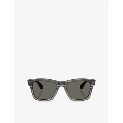 Oliver Peoples Womens Grey Ov5393su Oliver Square-frame Acetate Sunglasses In Black