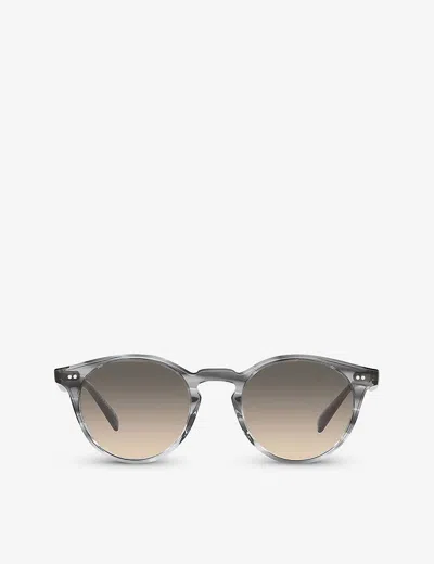 Oliver Peoples Womens Grey Ov5459su Romare Round-frame Acetate Sunglasses