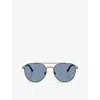 Oliver Peoples Womens Ov1346s R-10 Pilot-frame Metal Sunglasses Grey In Grey