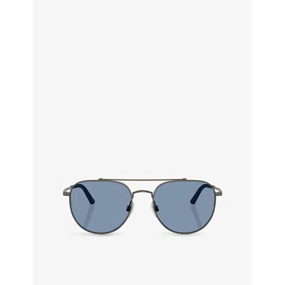 Oliver Peoples Womens Ov1346s R-10 Pilot-frame Metal Sunglasses Grey
