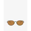 Oliver Peoples Womens Ov1347st Sirry Oval-frame Titanium Sunglasses Black In Black