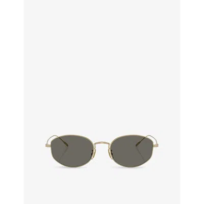 Oliver Peoples Womens Ov1347st Sirry Oval-frame Titanium Sunglasses Gold