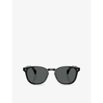 OLIVER PEOPLES WOMENS BLACK OV5298SU FINLEY ROUND-FRAME ACETATE SUNGLASSES