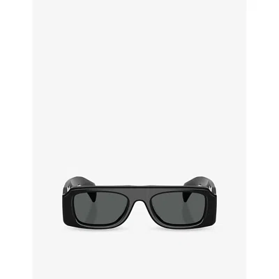 Oliver Peoples Womens Black Ov5610su Jil Sander Edition 4 Rectangle-frame Acetate Sunglasses