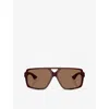 Oliver Peoples Womens Ov5520su 1977c Rectangle-frame Acetate Sunglasses Red In Red
