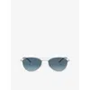 Oliver Peoples Womens Ov1358s Aero Ii Pilot-frame Steel Sunglasses Silver In Silver